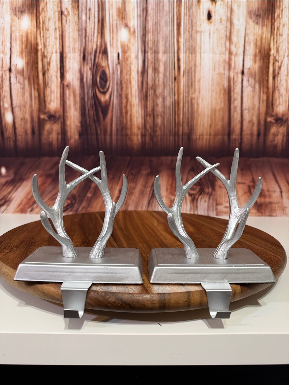 Silver Antler stocking holders- set of two